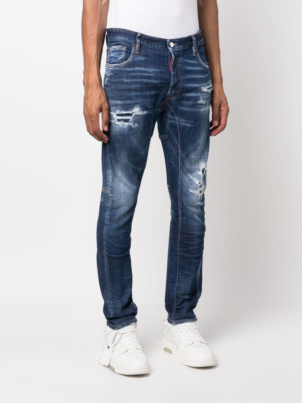 ripped slim-fit jeans - 3