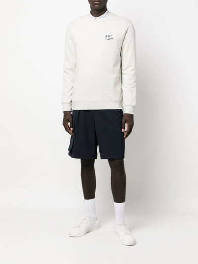 A.P.C. logo-embroidered crew-neck sweatshirt outlook