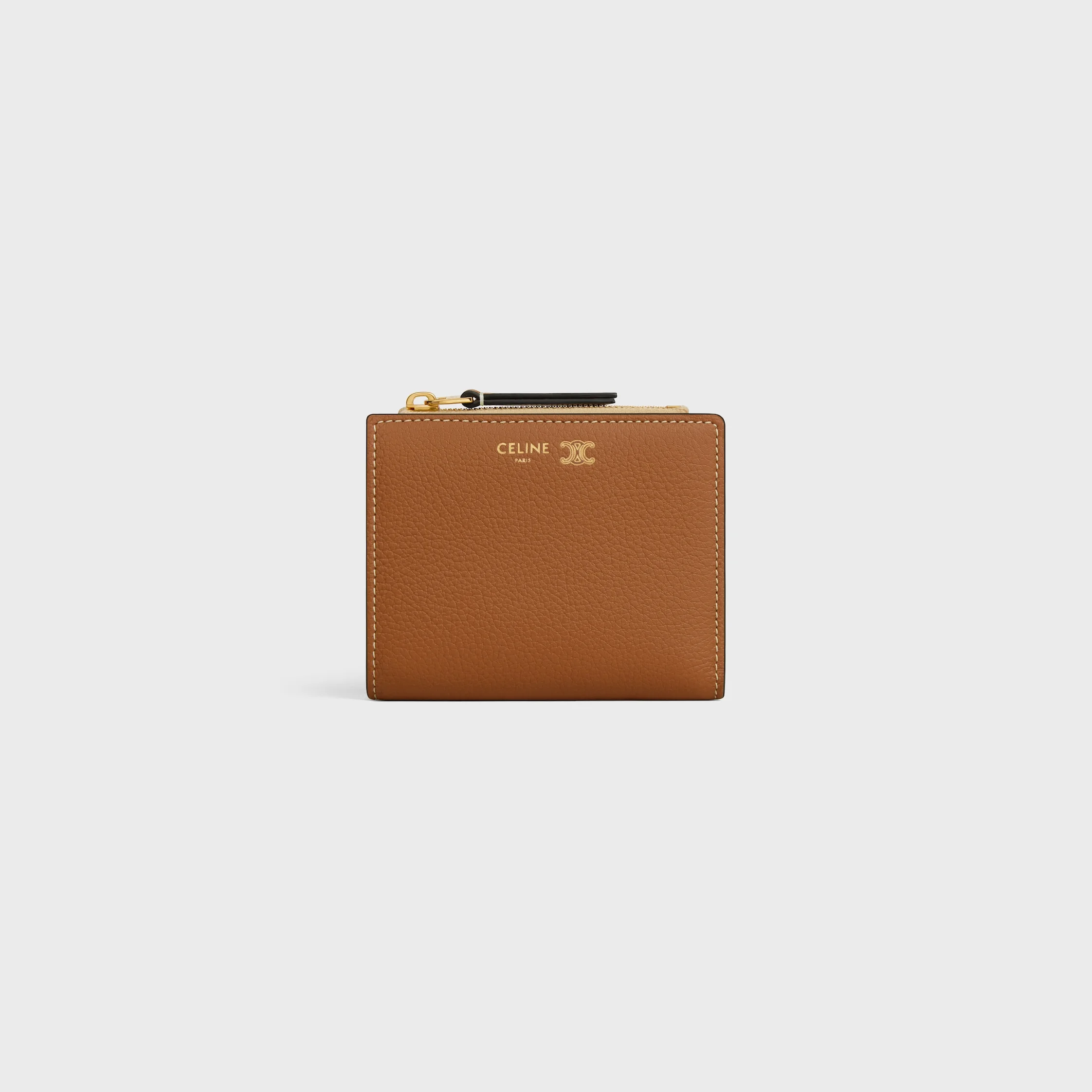 COMPACT WALLET IN SUPPLE GRAINED CALFSKIN - 1