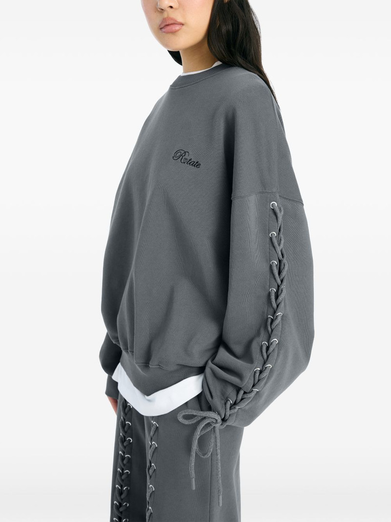 lacing crew-neck sweater 4