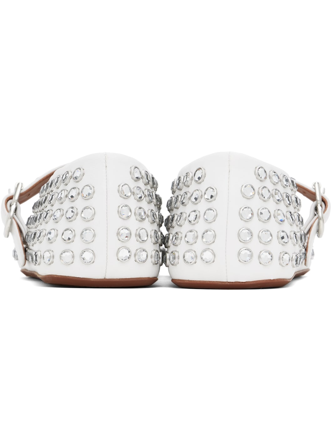 White Strass Ballerina Flats - 2