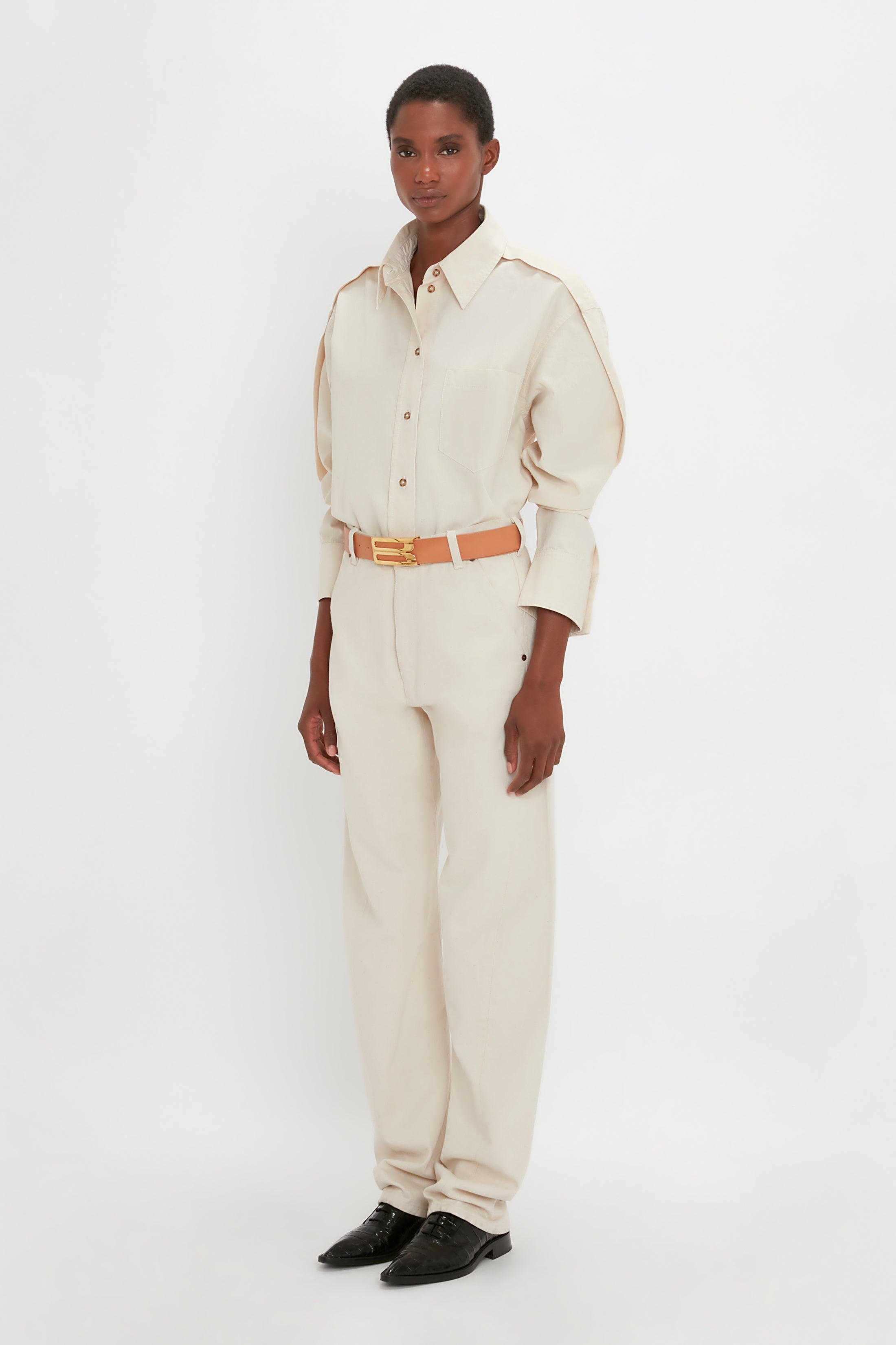 Relaxed Fit Low-Rise Jean in Ecru - 3