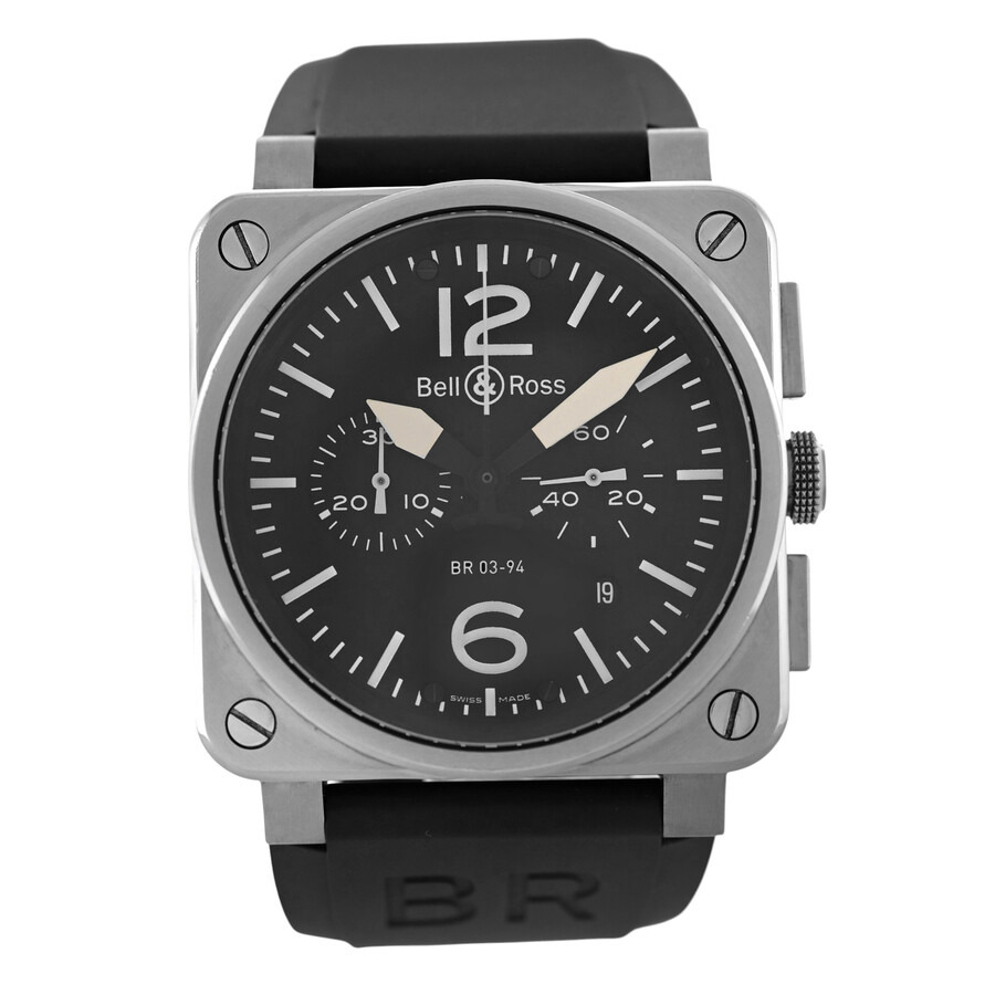 Bell And Ross - Pre-owned Bell and Ross Aviation Type Chronograph Automatic Black Dial Men's Watch BR03-94-S - 1