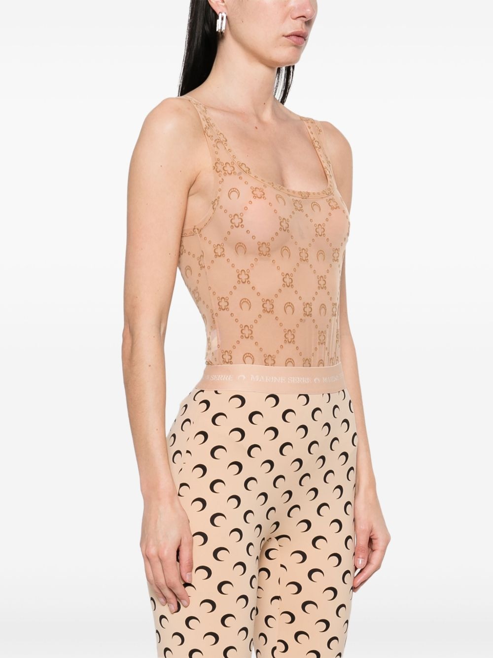 mesh flocked bodysuit - 3