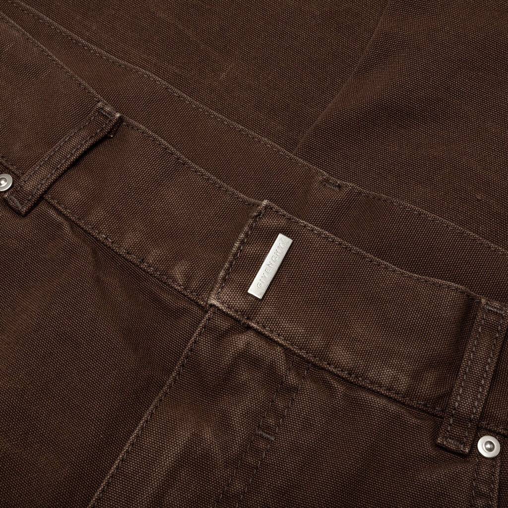 STUDDED CARPENTER PANTS - DARK BROWN - 3