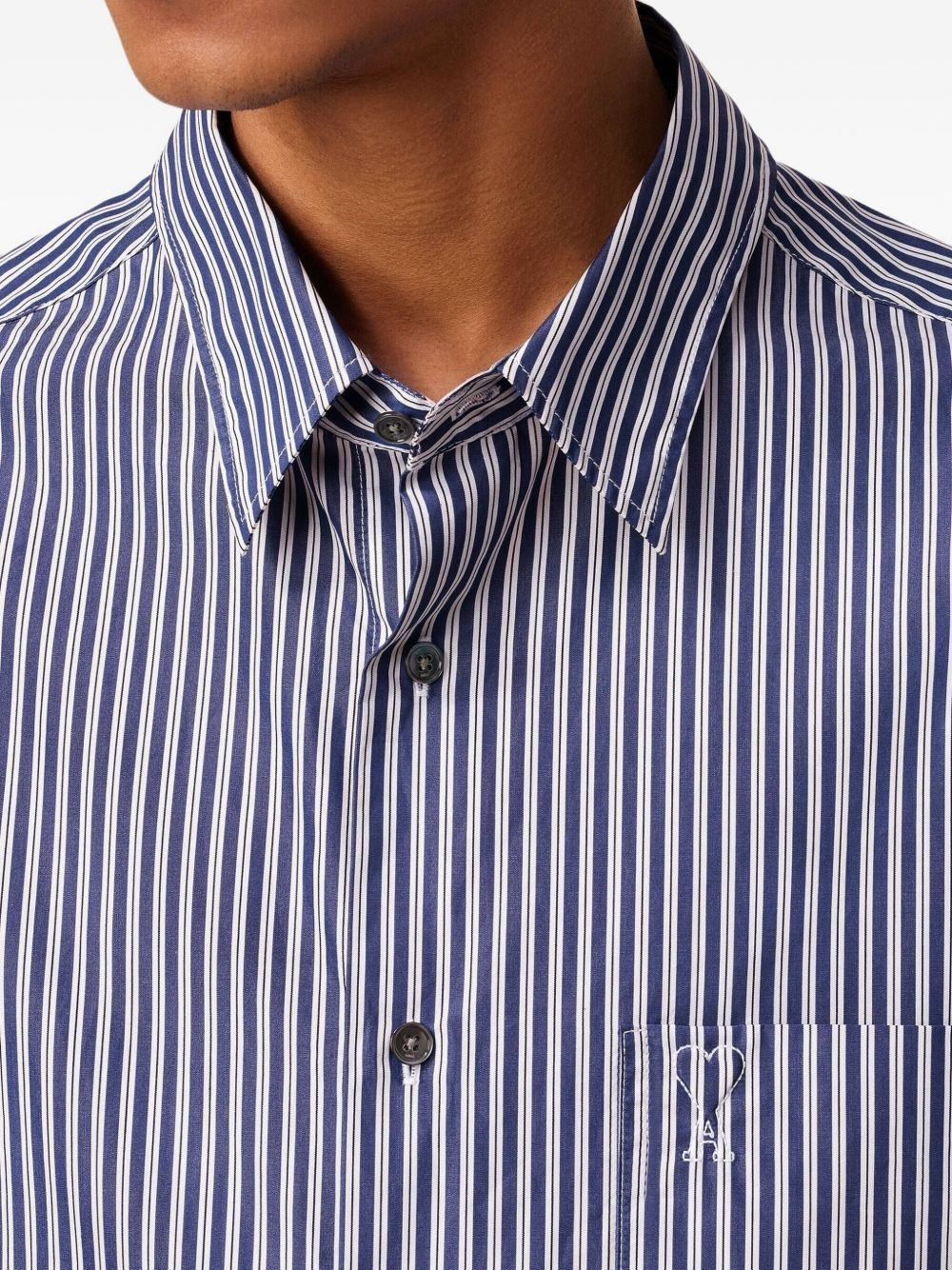 Ami de Coeur-embroidered stripe-pattern shirt - 5