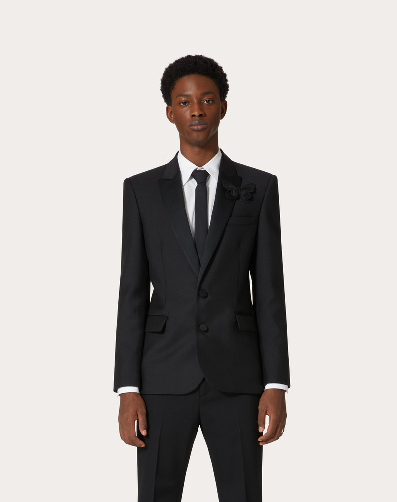 SINGLE-BREASTED MOHAIR WOOL JACKET WITH EMBROIDERED BUTTERFLY 3