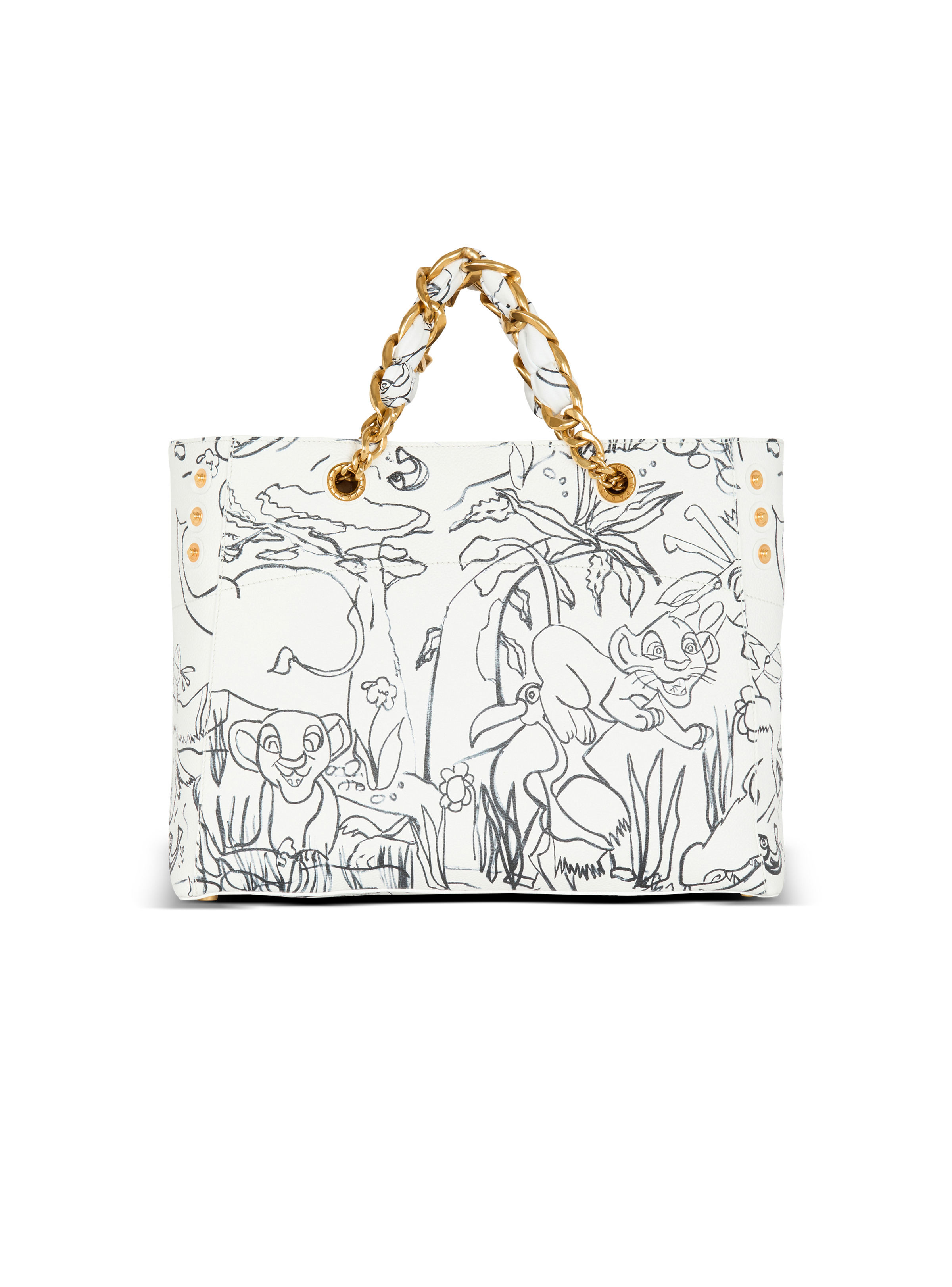 Disney x Balmain: The Lion King - 1945 Soft tote bag in Enfant Précoce print - 4