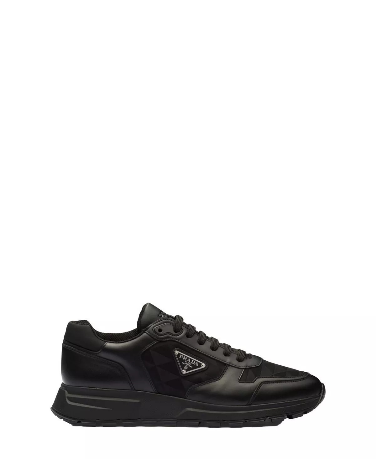 Men's Leather and Re-Nylon High-Top Sneakers - 5