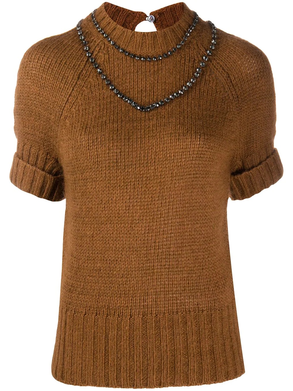 crystal chain embellished jumper - 1