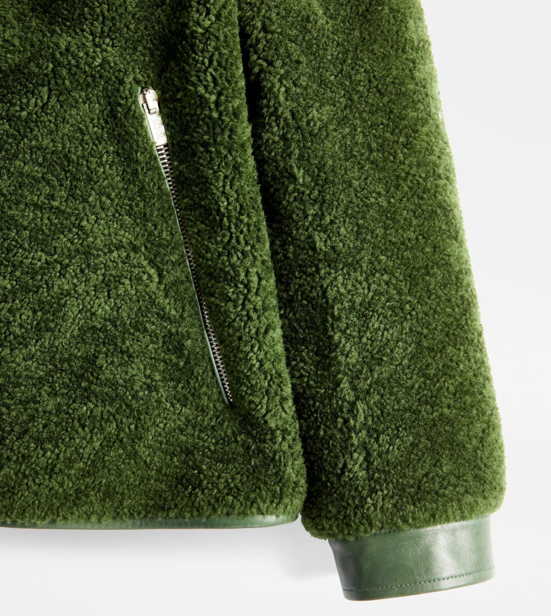 TOD'S JACKET WITH LEATHER INSERTS - GREEN - 9