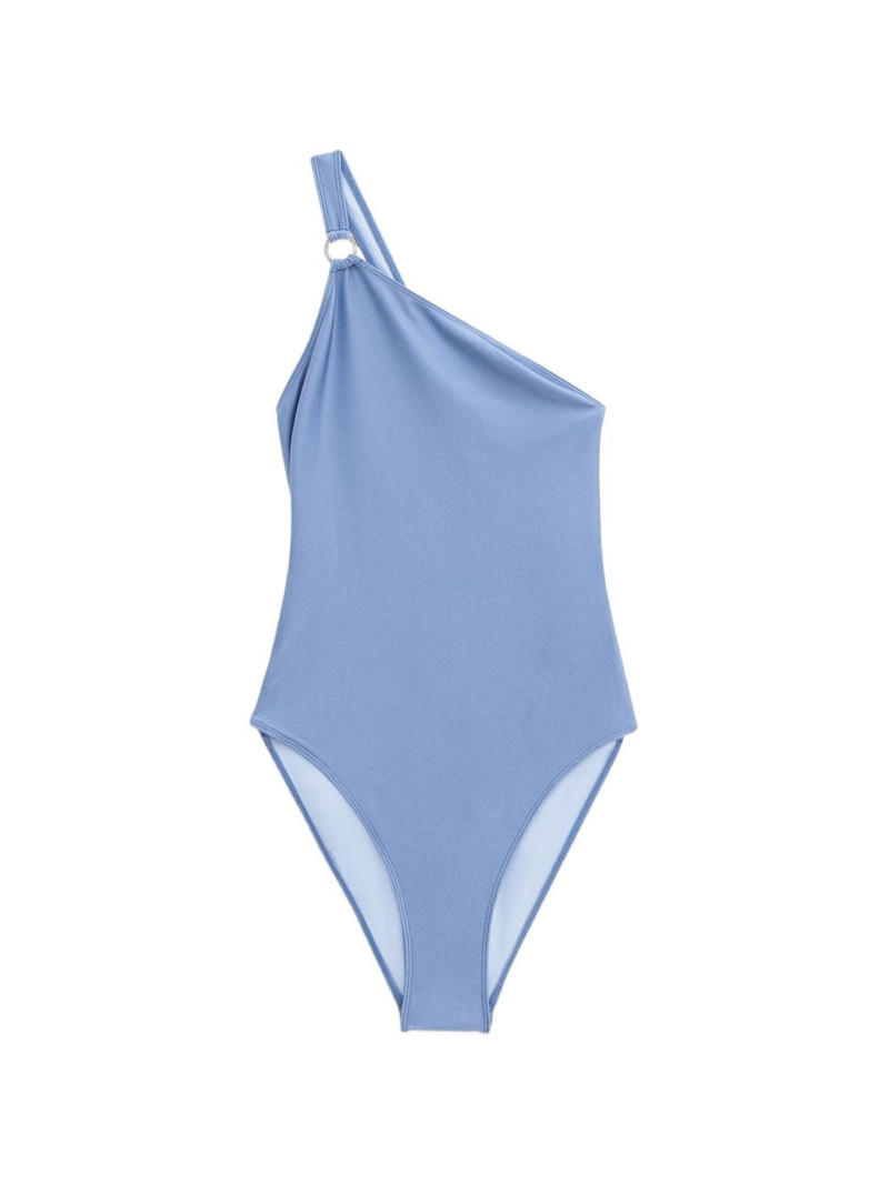 asymmetric-neck ring-detail swimsuit 1