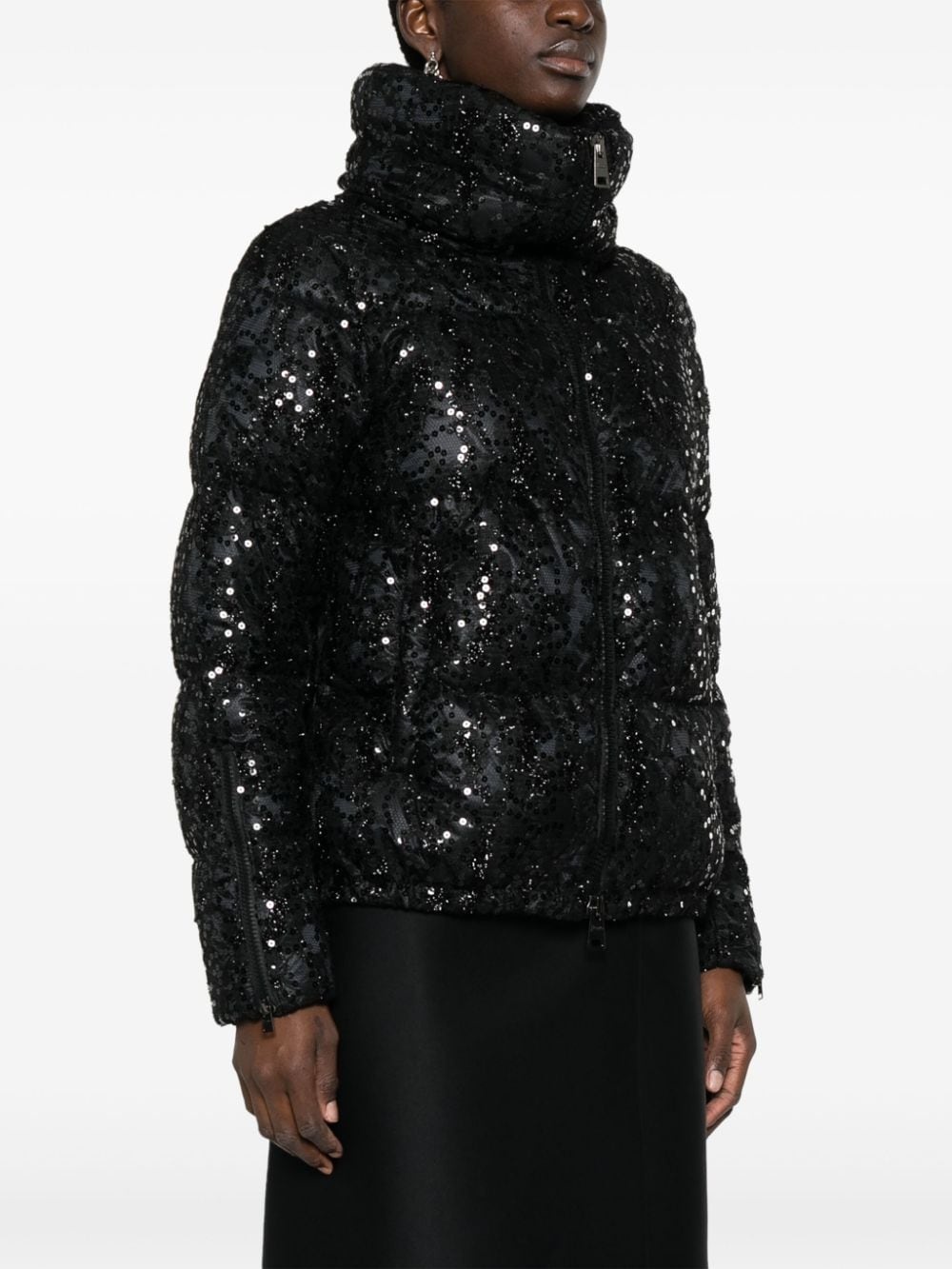 sequinned down puffer jacket - 3