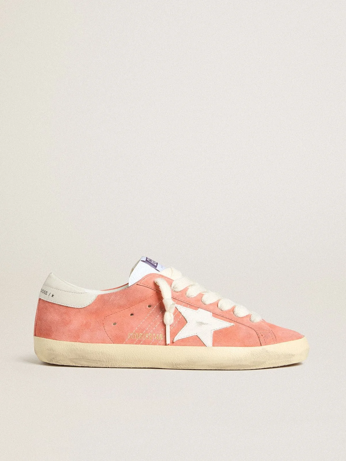 Men’s Super-Star in coral suede with white leather star and heel tab - 1