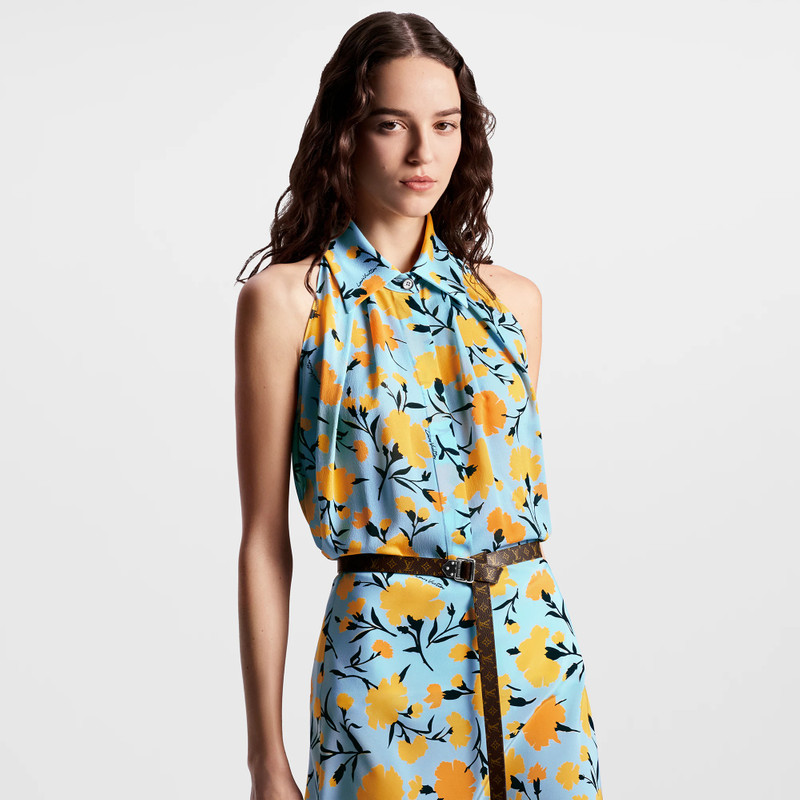 Carnation Print Tailored Halter Top 5