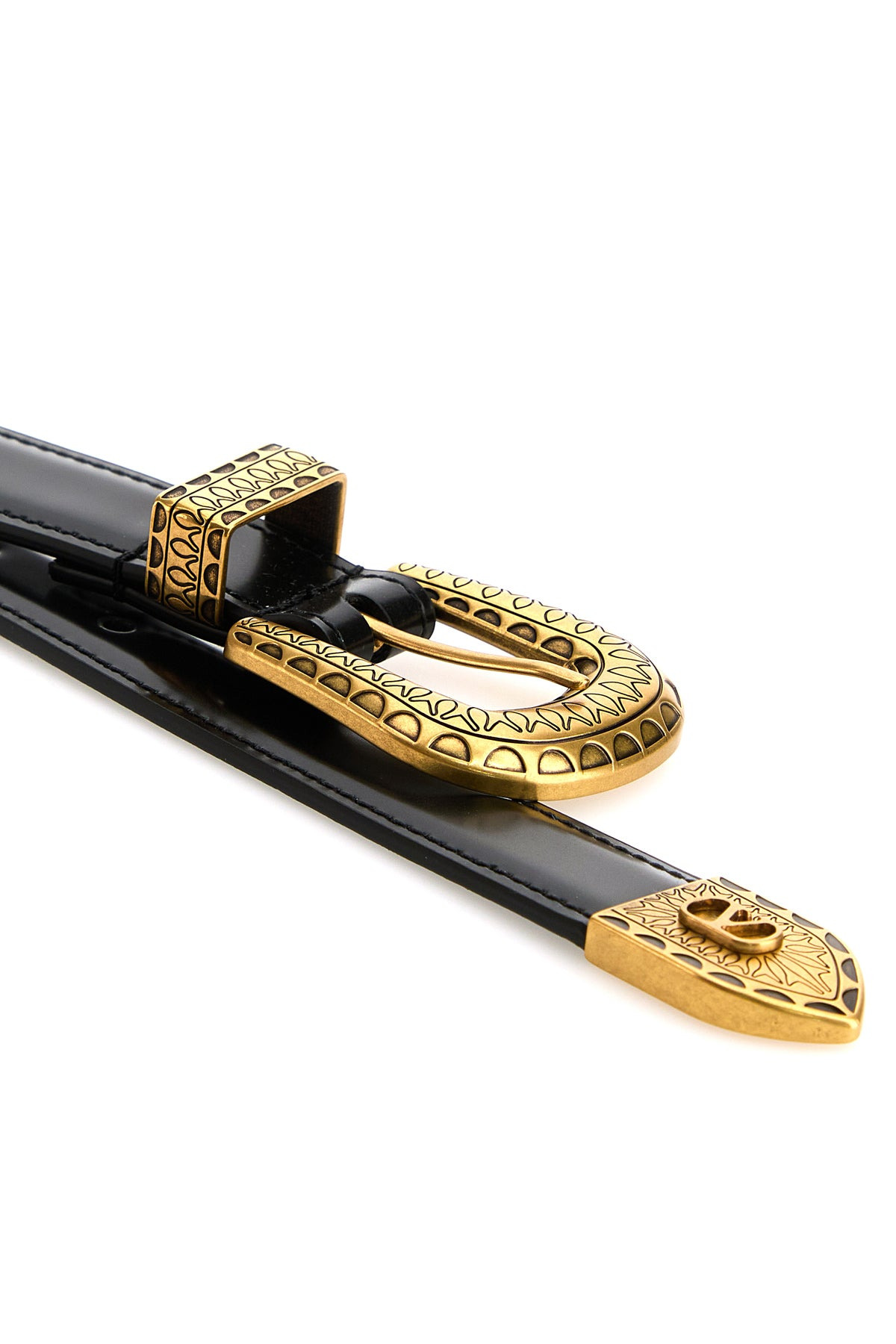 Black leather belt - 4