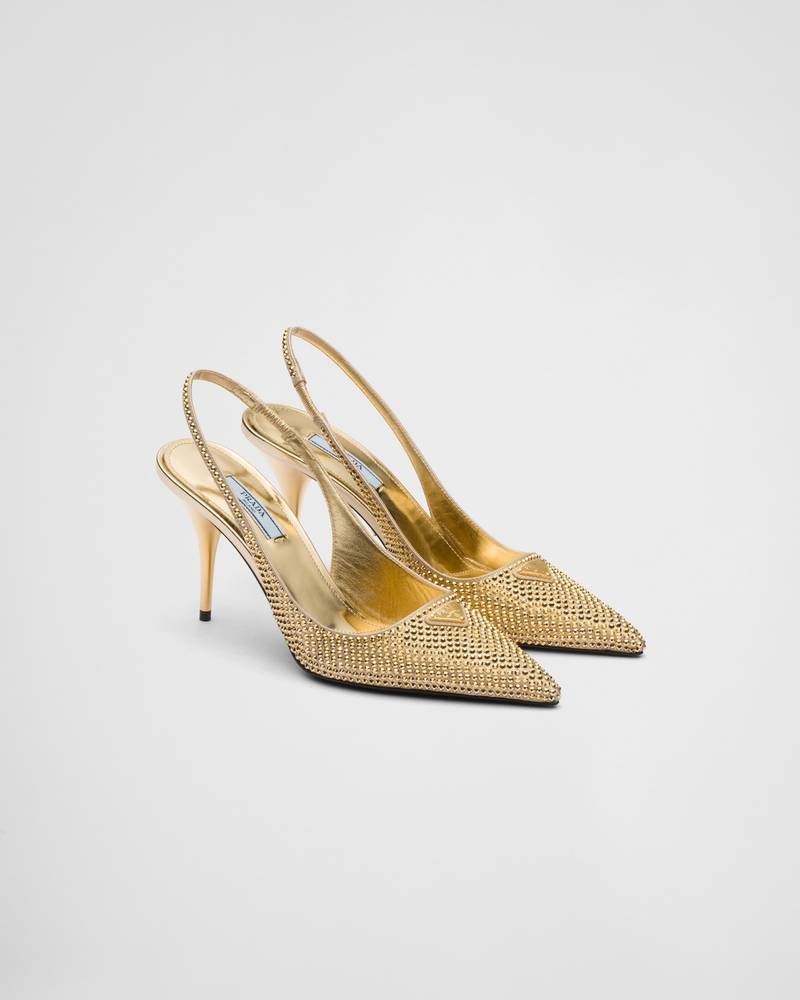 Satin slingbacks with crystals 2