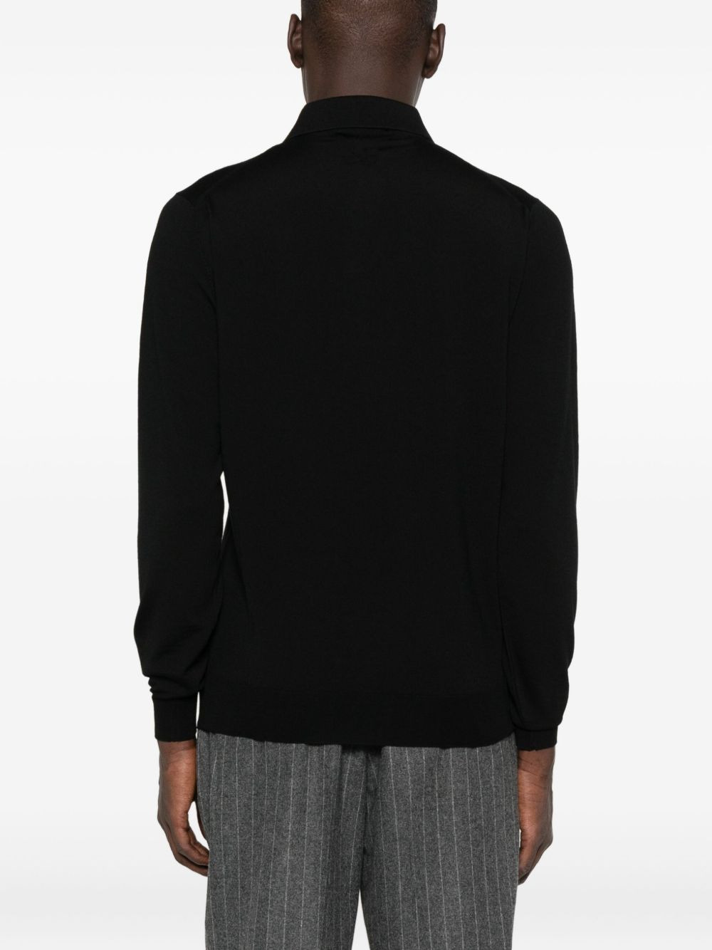 long-sleeve wool polo shirt - 3
