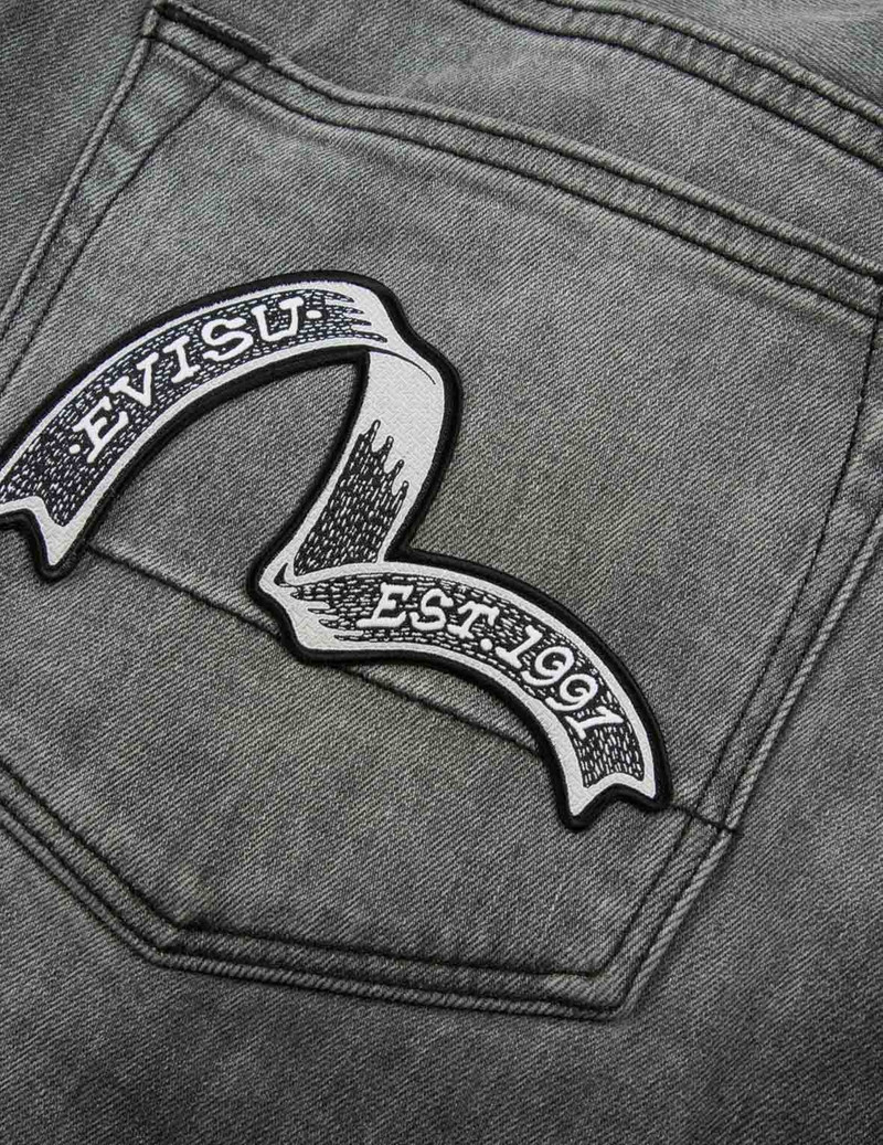 TIE-DYE KAMON AND SEAGULL PRINT FASHION FIT CARGO JEANS 11