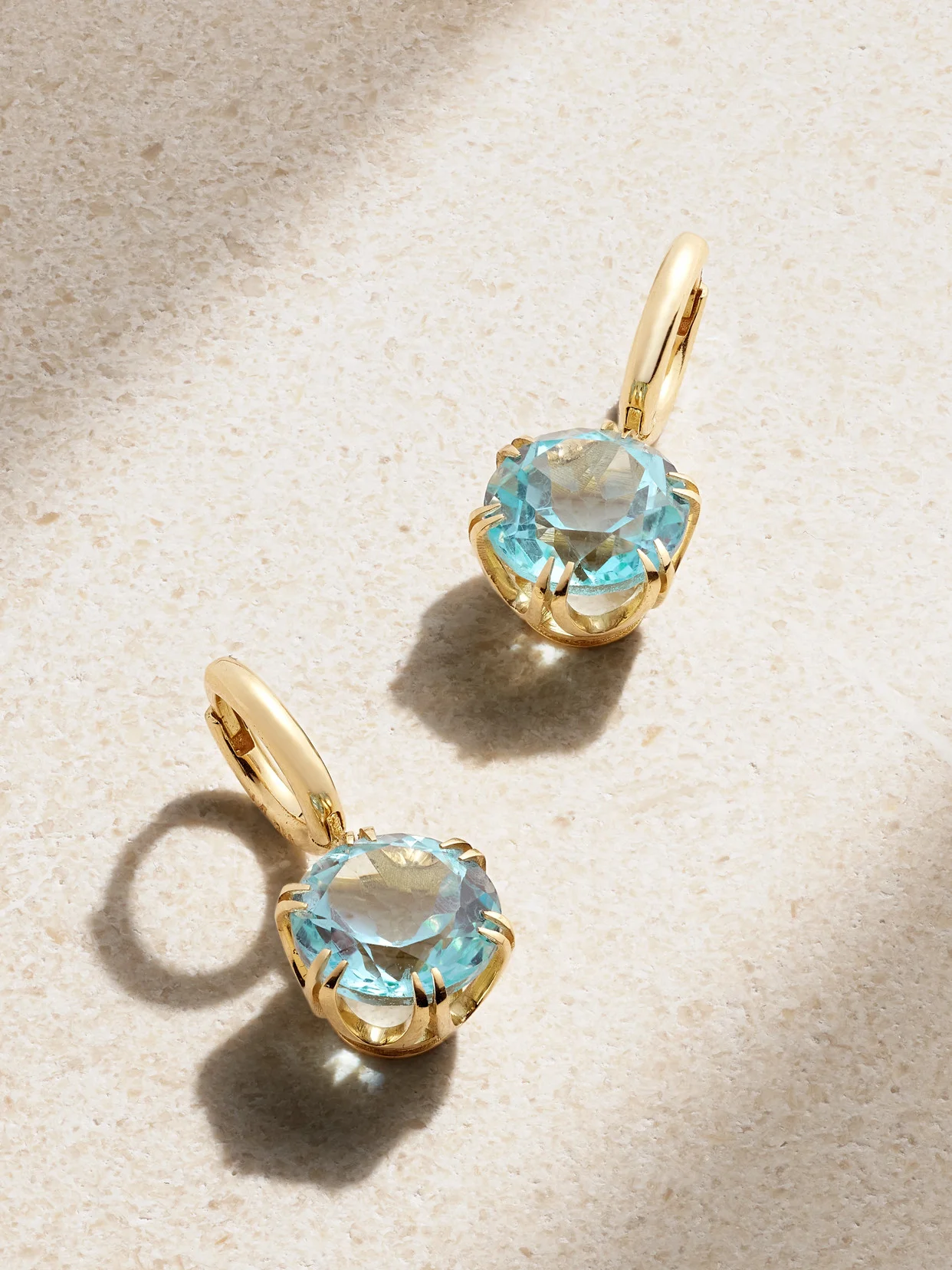 Mini Crown 18-karat Gold Topaz Earrings - 1