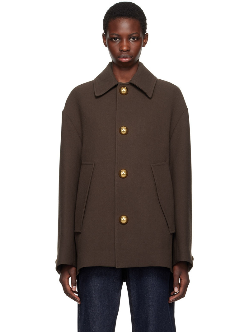 Brown Short Belted Coat 1
