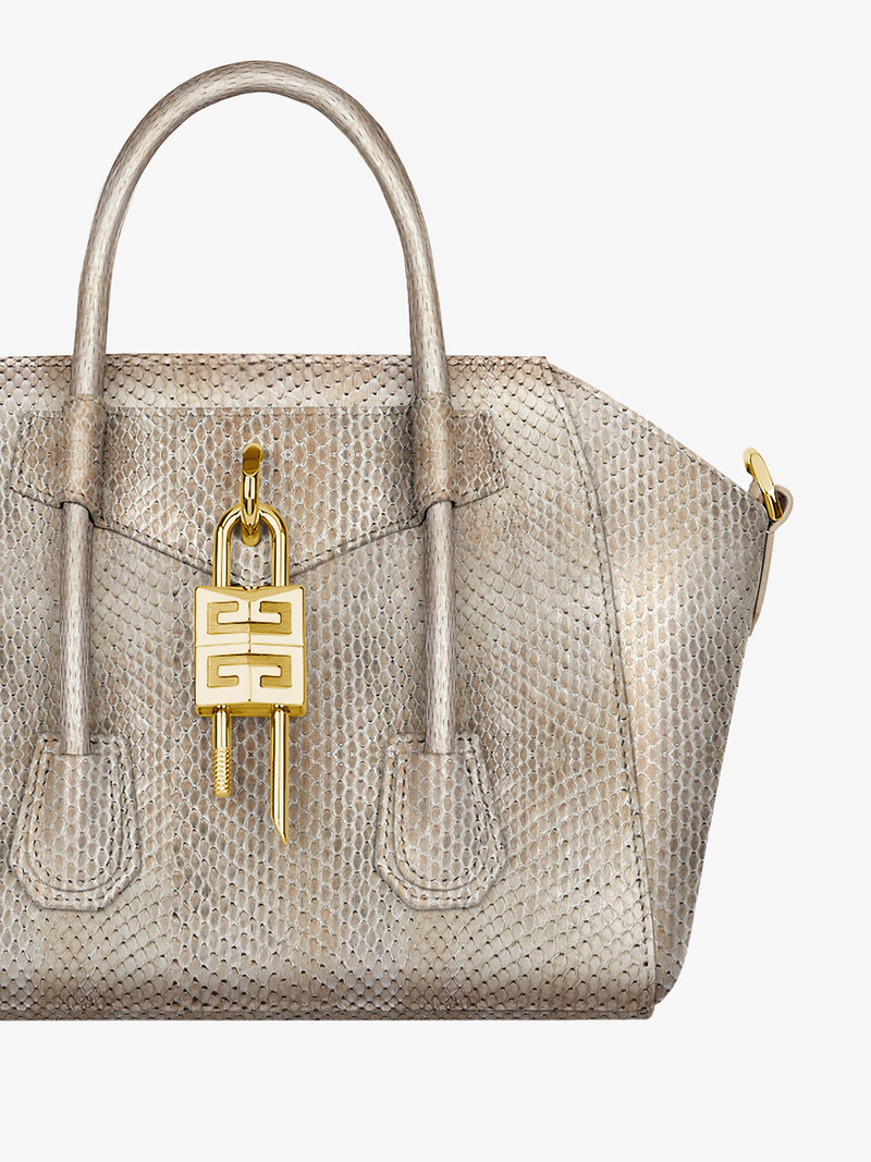 MINI ANTIGONA LOCK BAG IN IRIDESCENT PYTHON 6