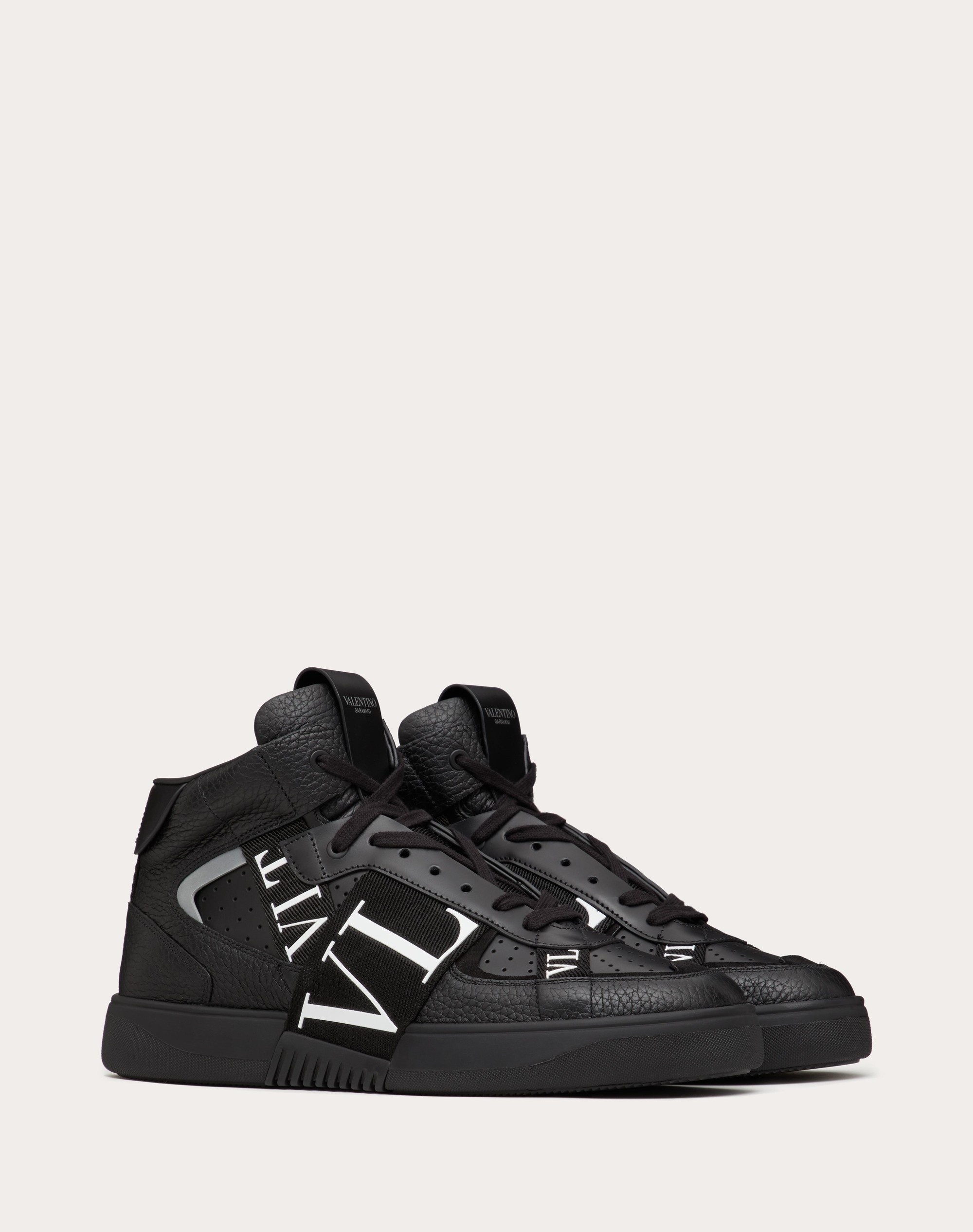 ★【VALENTINO】★Fabric Band VL7N Mid-Top Men's Sneakers★ Valentino MID-TOP CALFSKIN VL7N SNEAKER WITH BANDS | REVERSIBLE