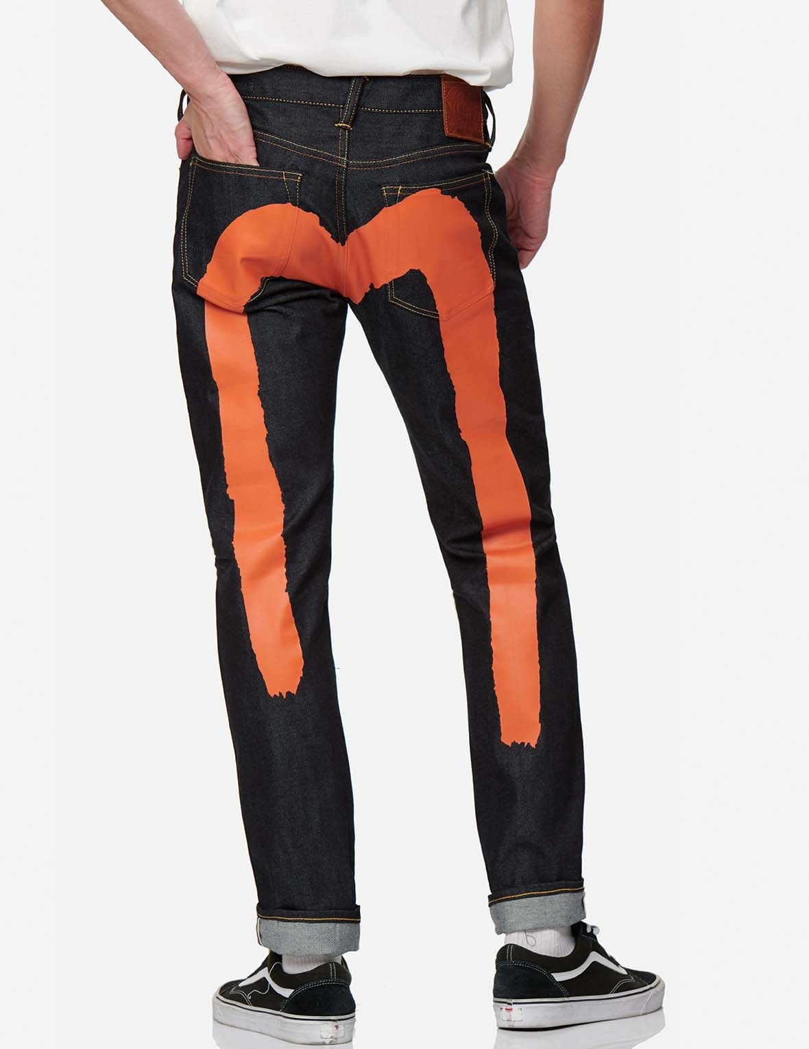 ORANGE BRUSHSTROKE DAICOCK SLIM STRAIGHT FIT JEANS #2010 - 3