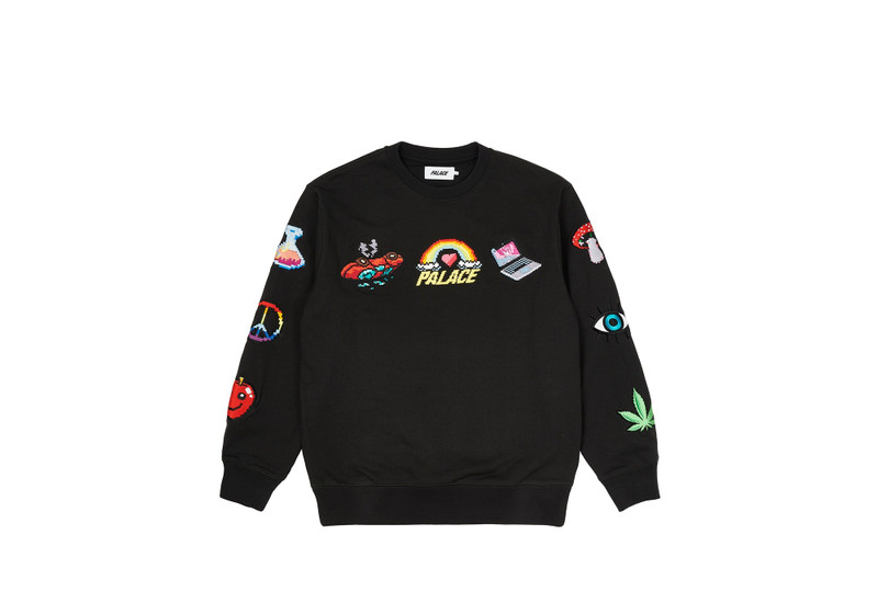 PALACE MIXED MEDIA BITMAP CREW BLACK outlook
