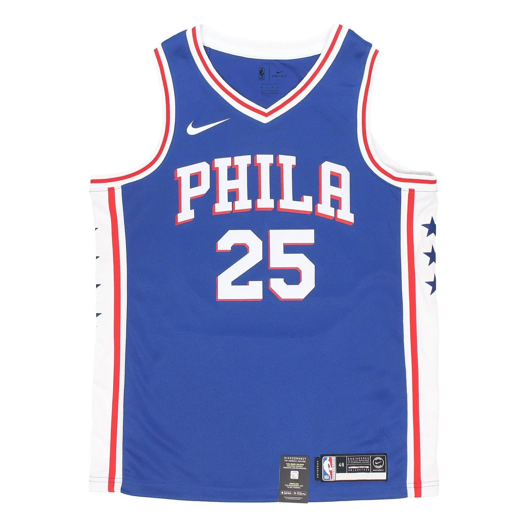 나이키 NBA 저지 아이콘 에디션 Swingman 팬 에디션 필라델피아 76ers Simmons Basketball Vest Blue 86 - 1