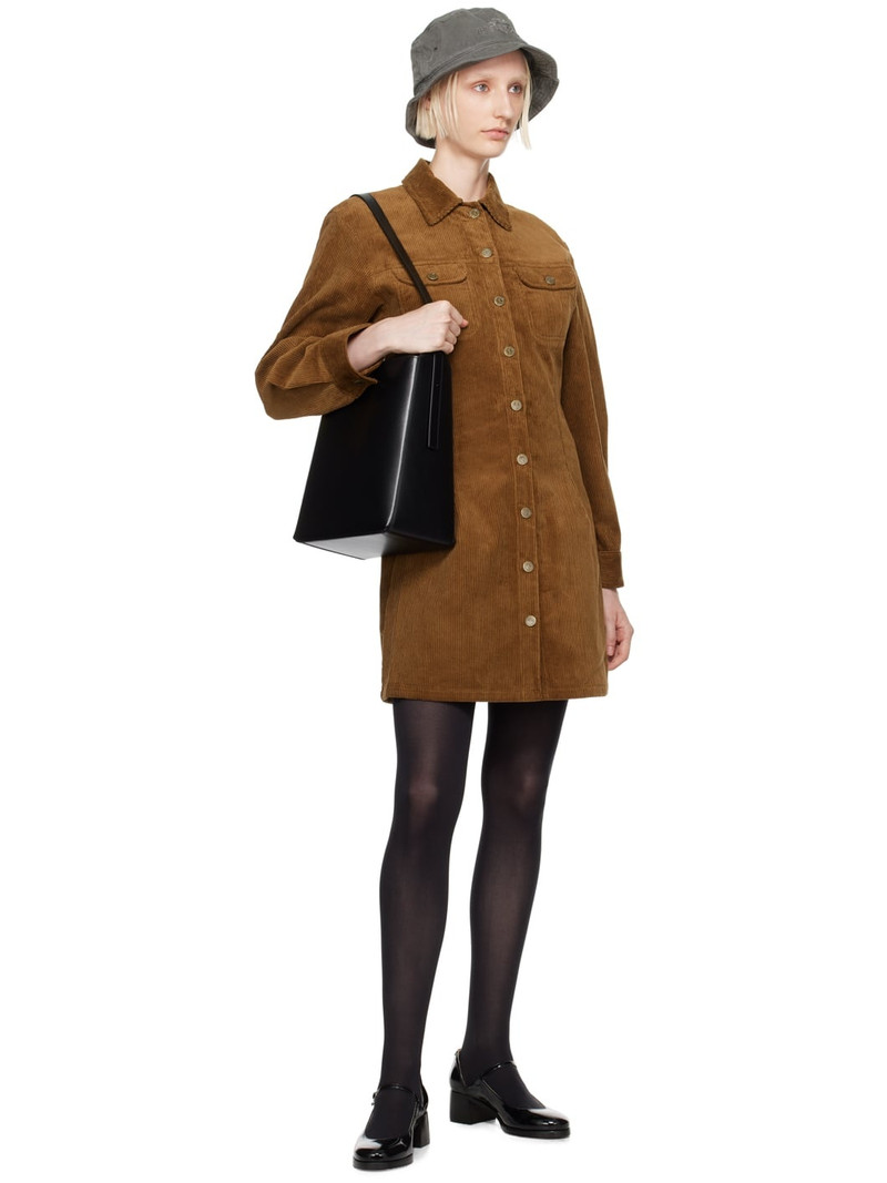 A.P.C. Tan Bonnie Midi Dress outlook