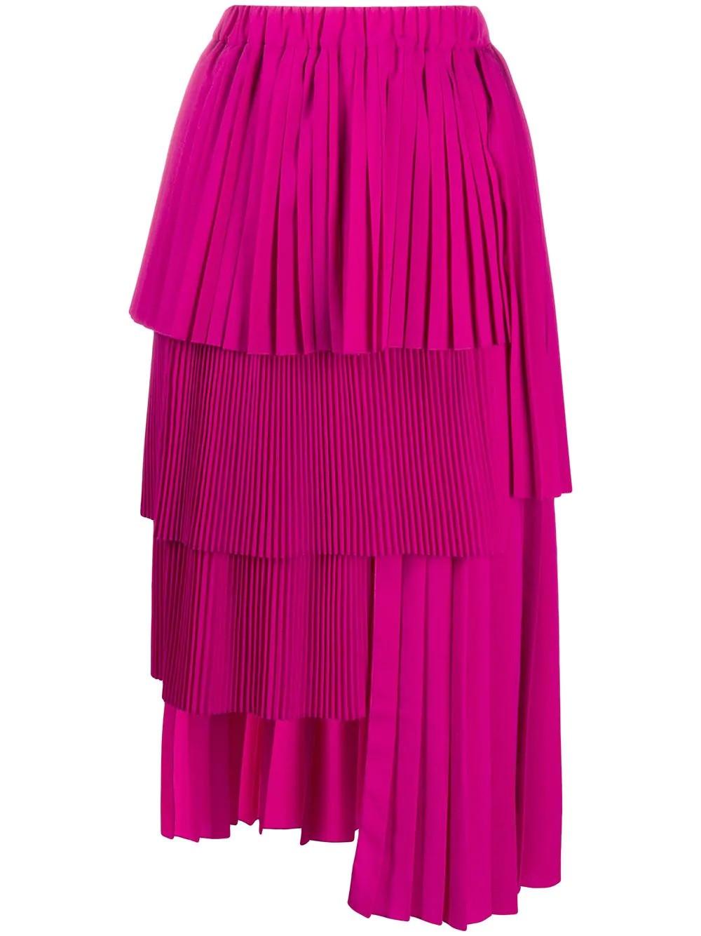 pleated tiered-design  skirt - 1