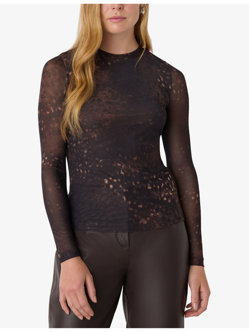 Spotted Animal-Print Stretch-Mesh Top 3