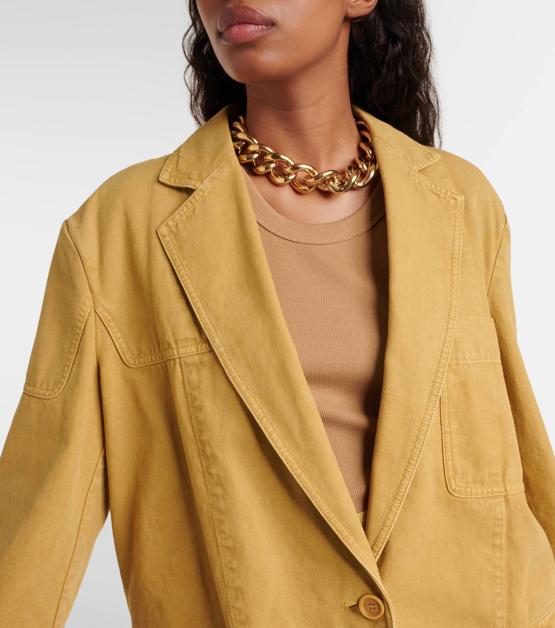 Dizzy oversized cotton canvas blazer - 4