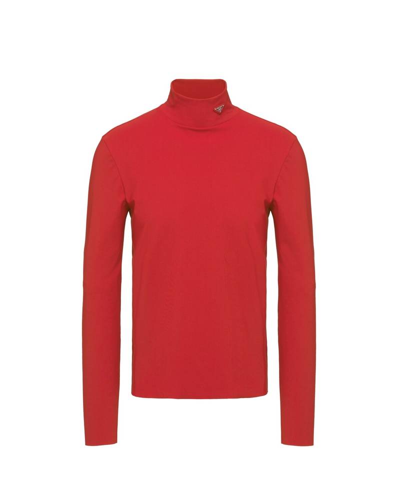Technical jersey mock turtleneck 1