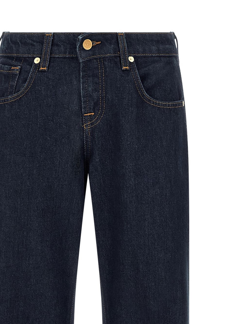 contrast stitching five pockets jeans 4