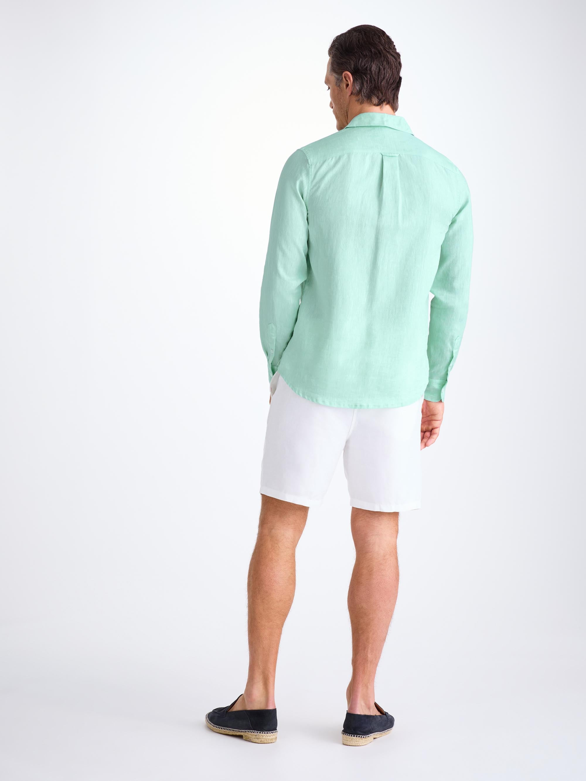 Men's Shirt Monaco Linen Mint Green - 4