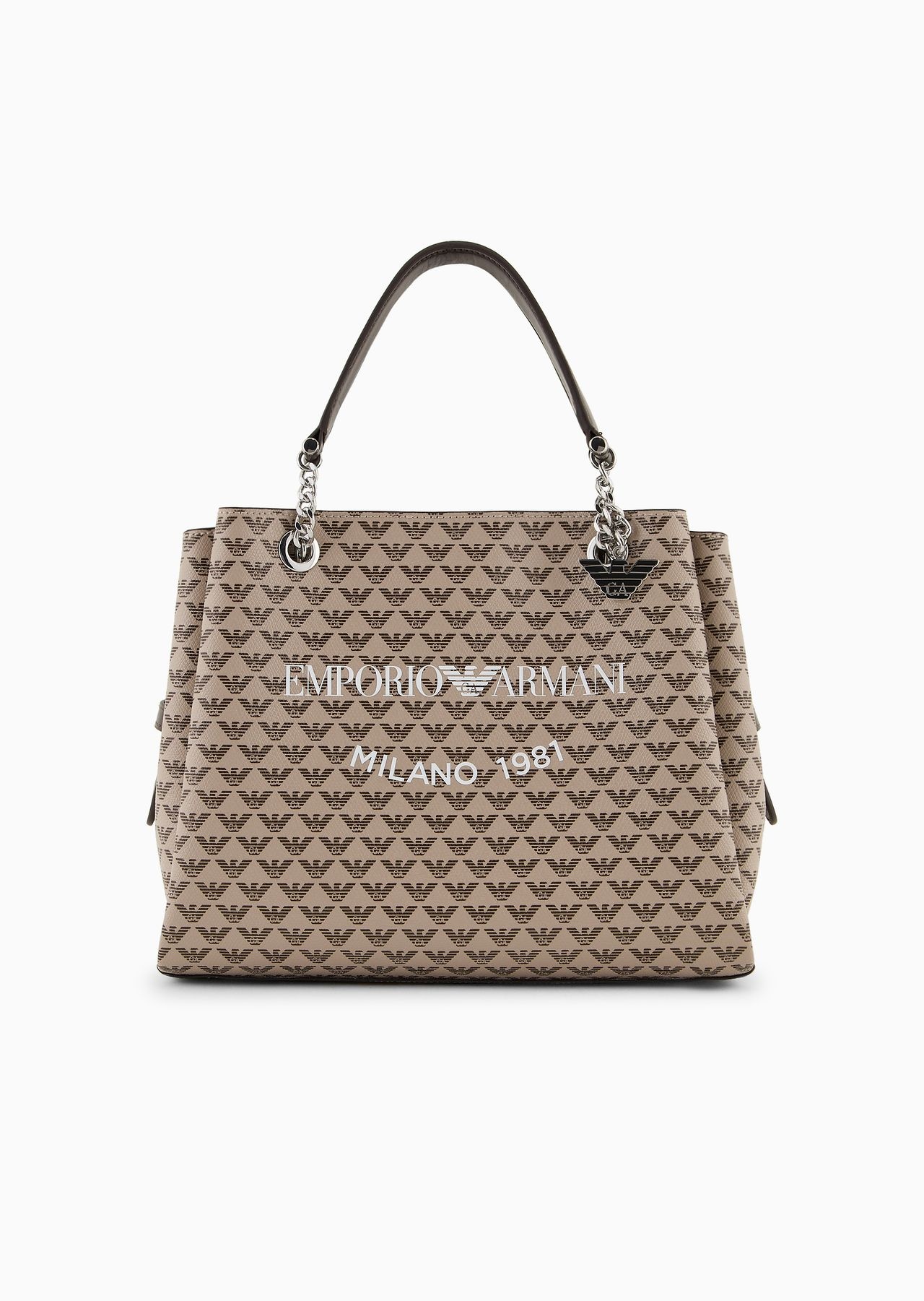 All-over eagle handbag with Milano 1981 logo print - 1
