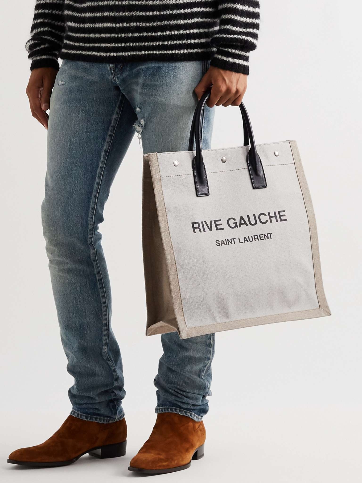 Noe Leather-Trimmed Logo-Print Canvas Tote Bag - 2