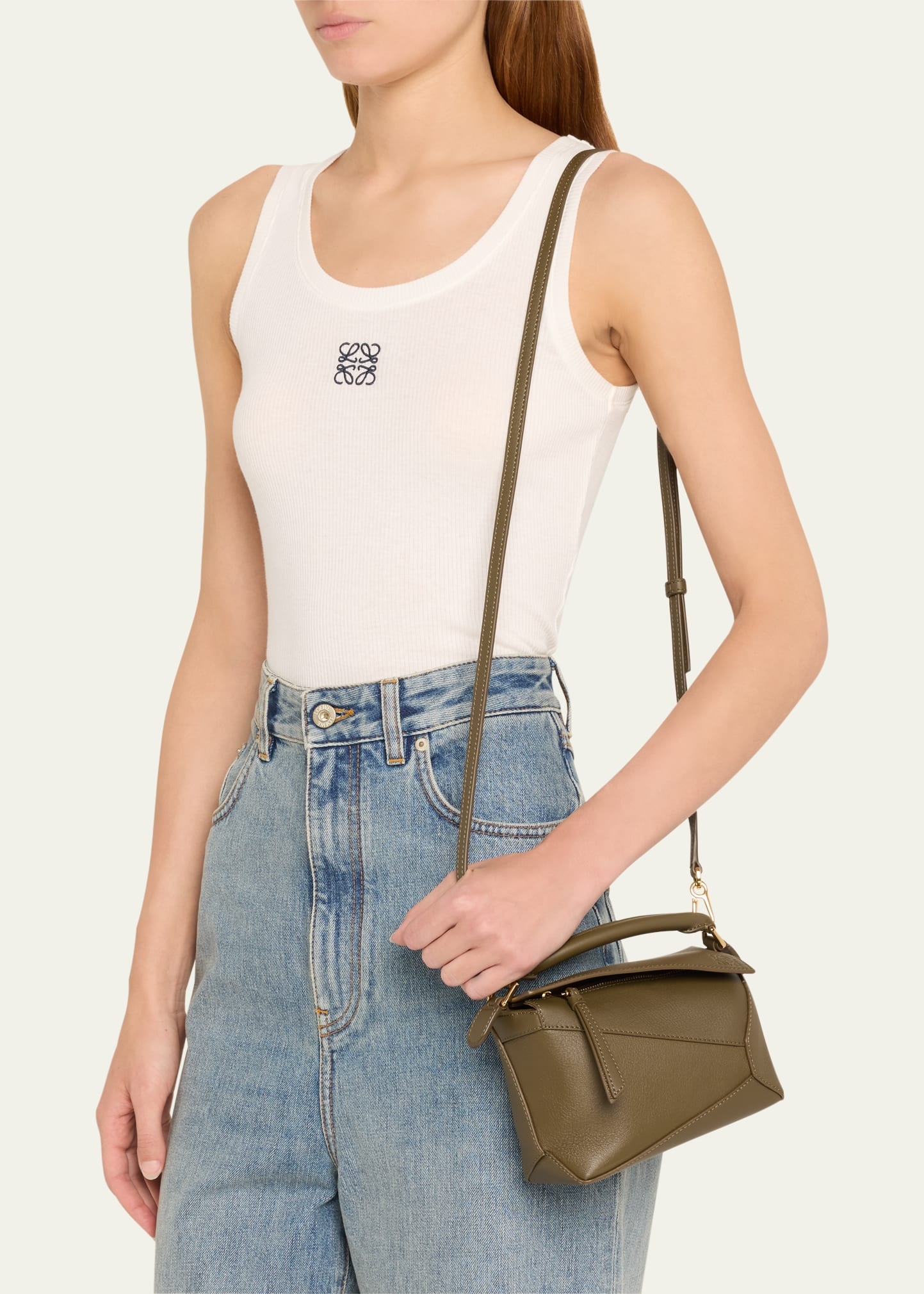x Paula’s Ibiza Puzzle Edge Mini Top-Handle Bag in Leather - 2