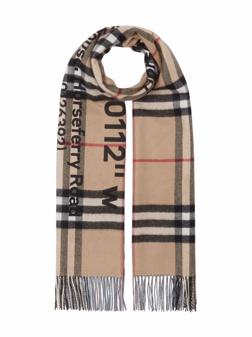 Horseferry print contrast check cashmere scarf - 4