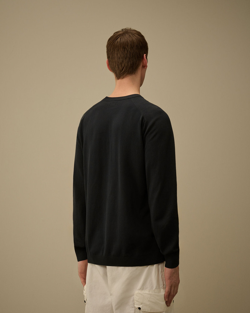 Cotton Crepe Crewneck Lens Sweater 4