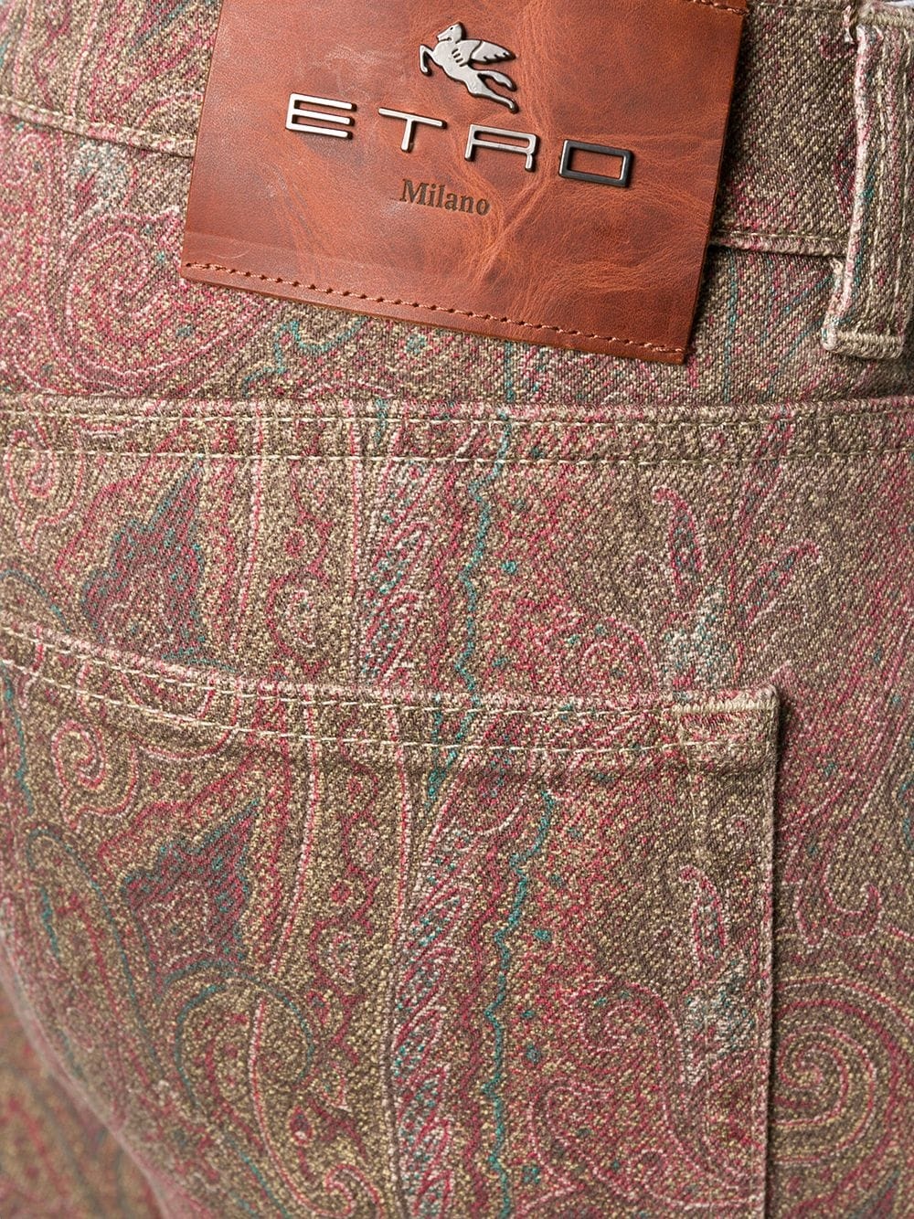 paisley printed bootcut jeans - 5