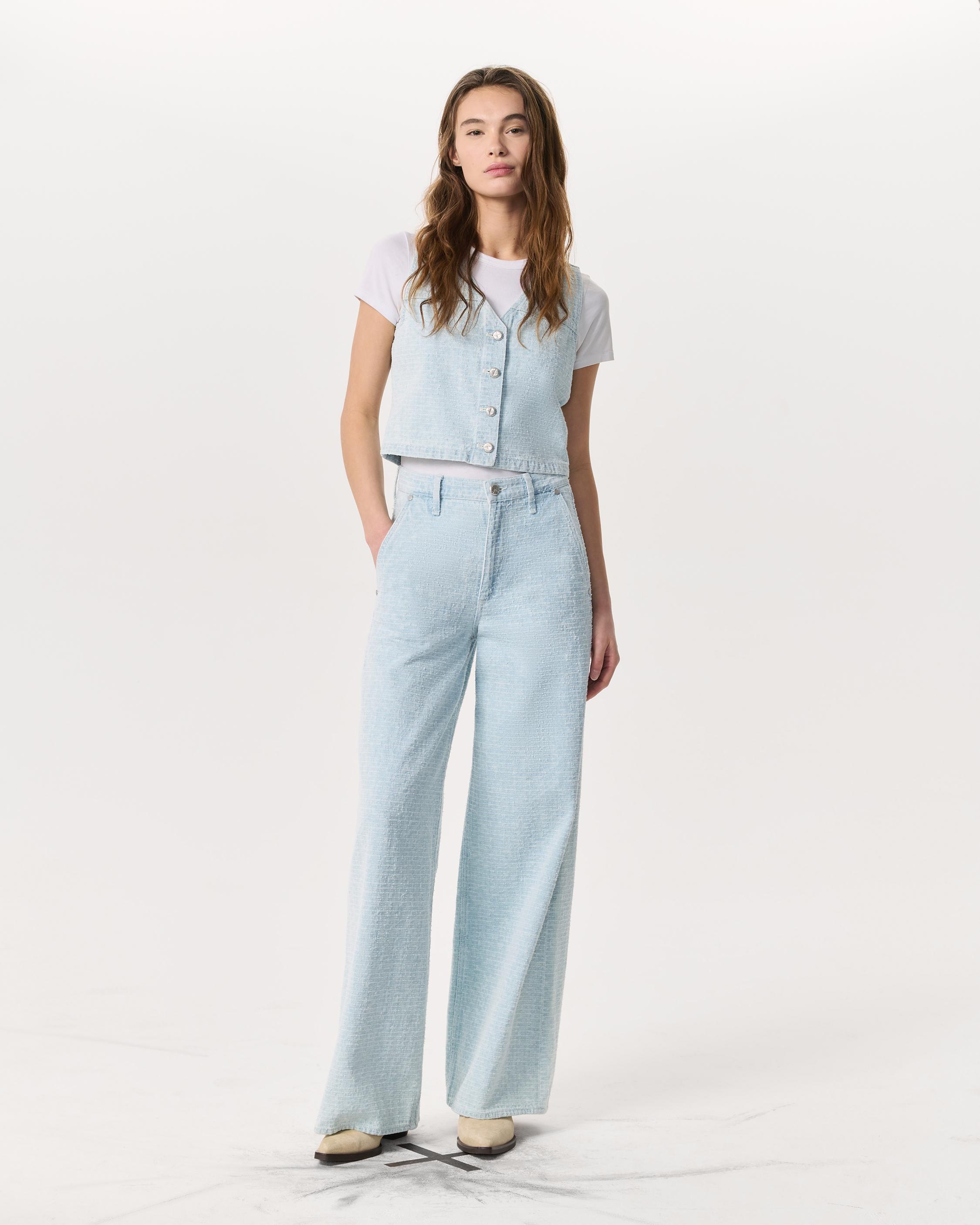 Tailored Sofie Textured Wide-Leg Jeans
Lightweight Rigid Denim - 2