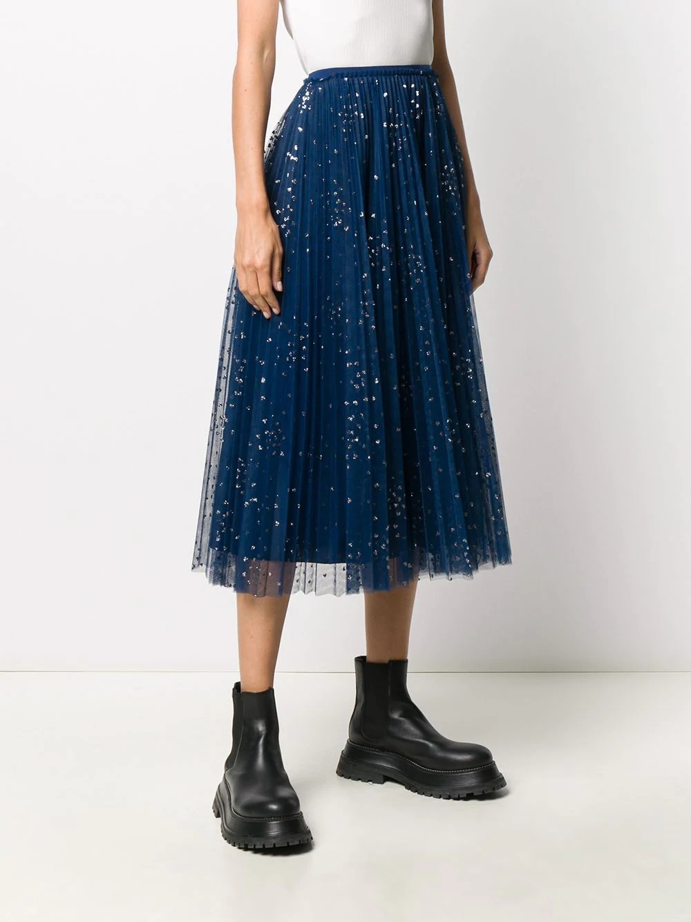 glitter detail pleated skirt - 3