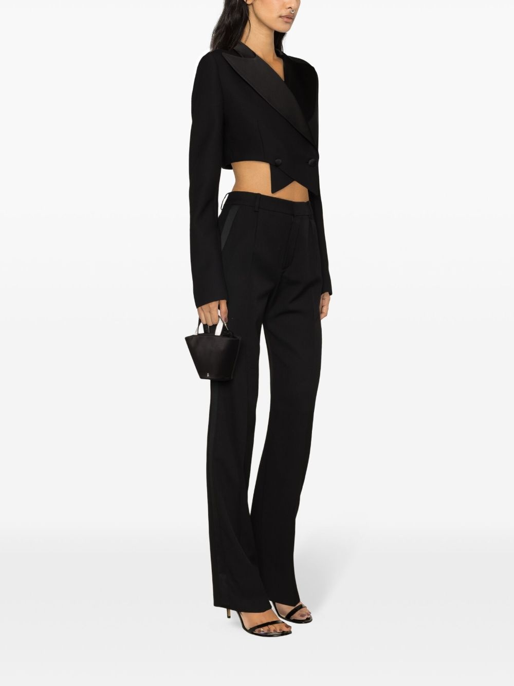double-breasted cropped blazer - 3