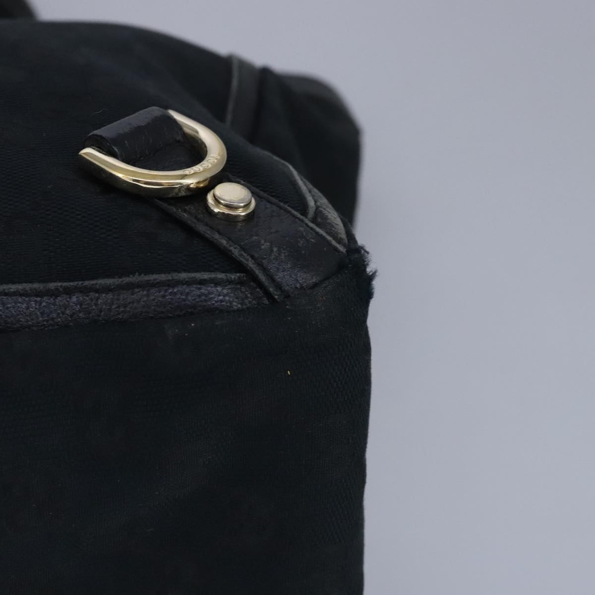 GUCCI GG Canvas Tote Bag Black Gold - 9