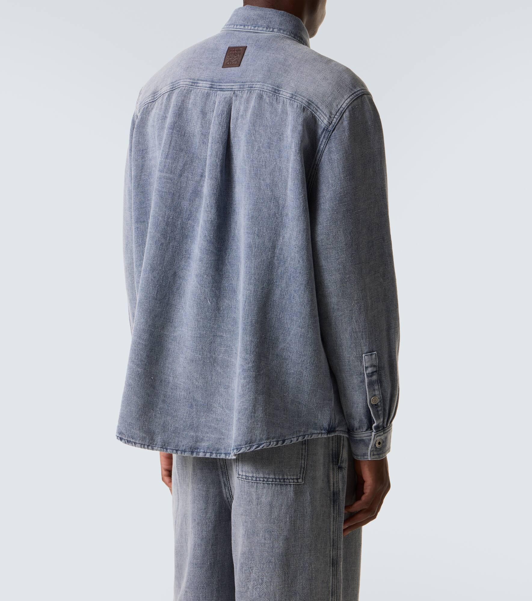 Cotton and linen canvas shirt - 3