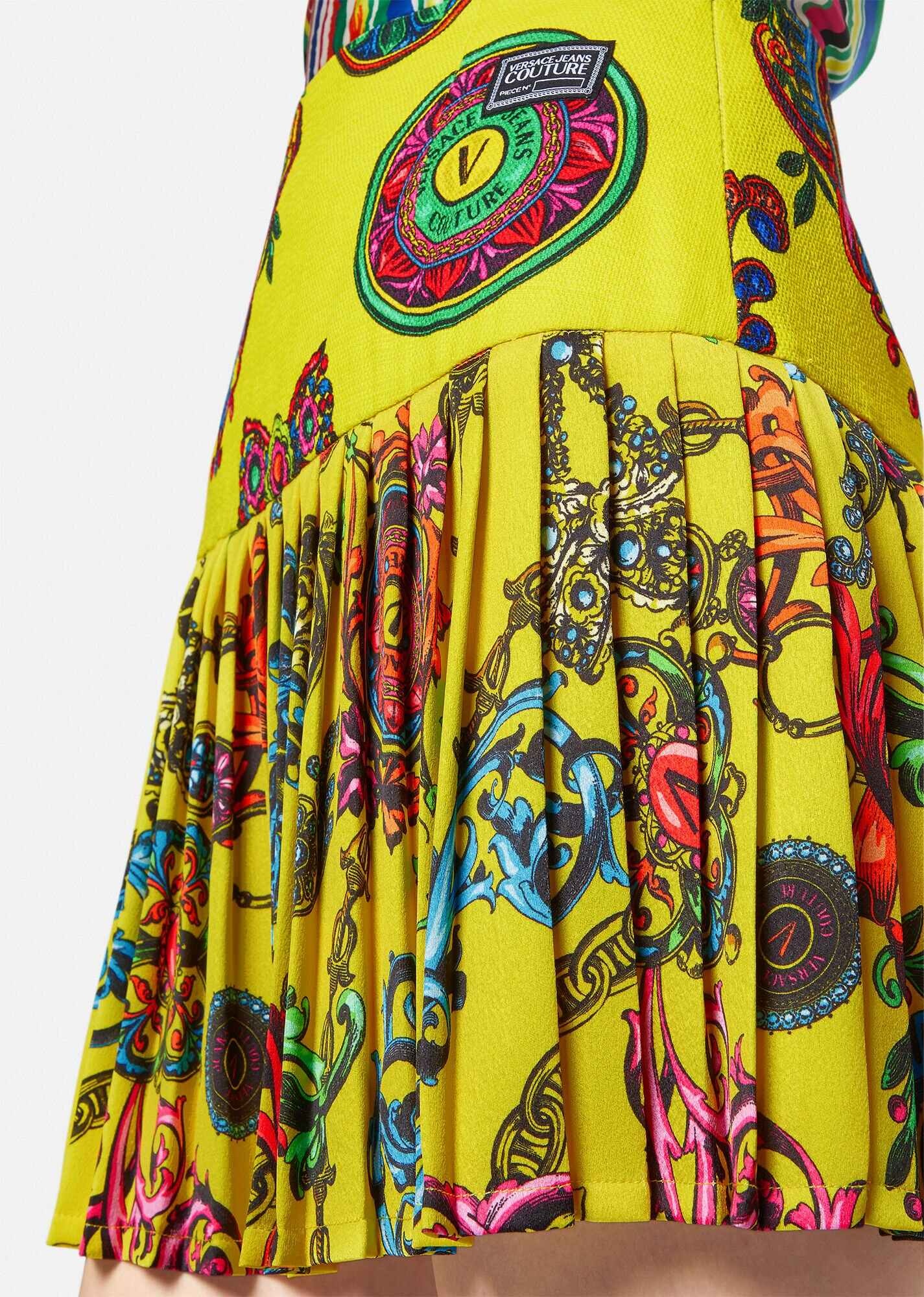 Regalia Print Pleated Skirt - 5