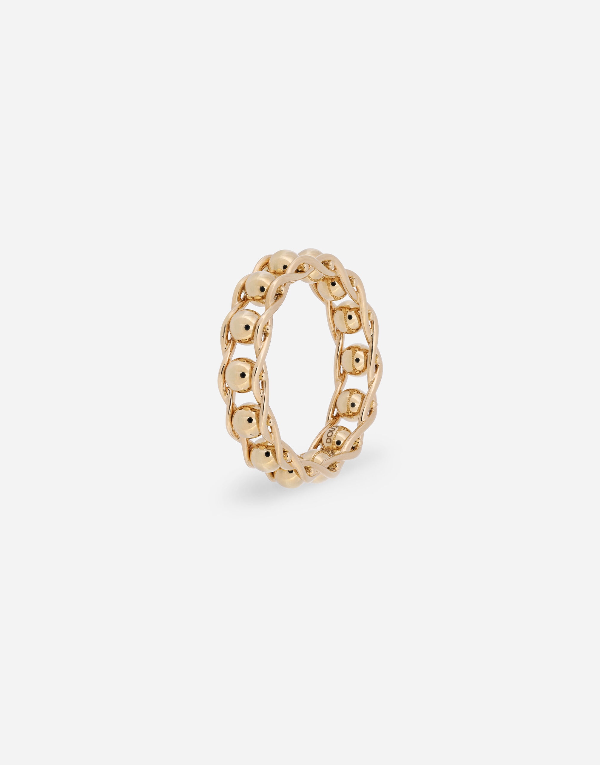 Tradition yellow gold rosary band ring - 2